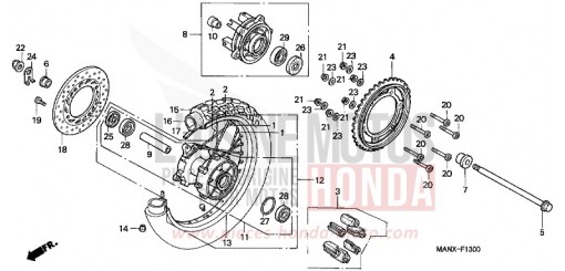 RUOTA POSTERIORE NX650X di 1999